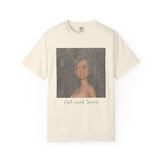 T-Shirt — 'Y'all Need Jesus' Vintage Portrait Graphic Tee