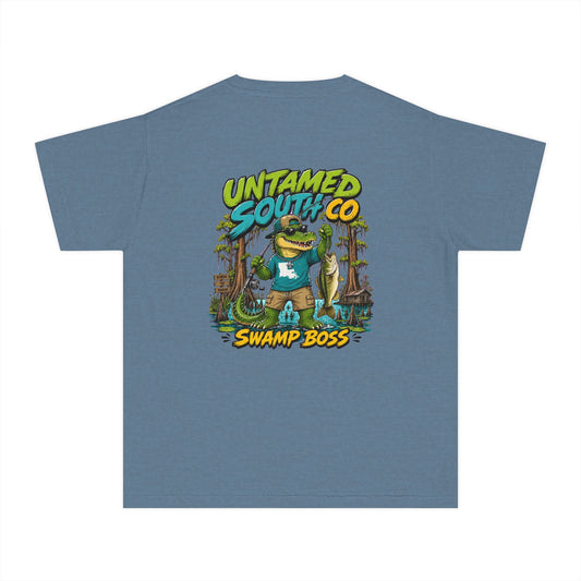Untamed South Swamp Boss' Gator Graphic Shirt- Youth Tee