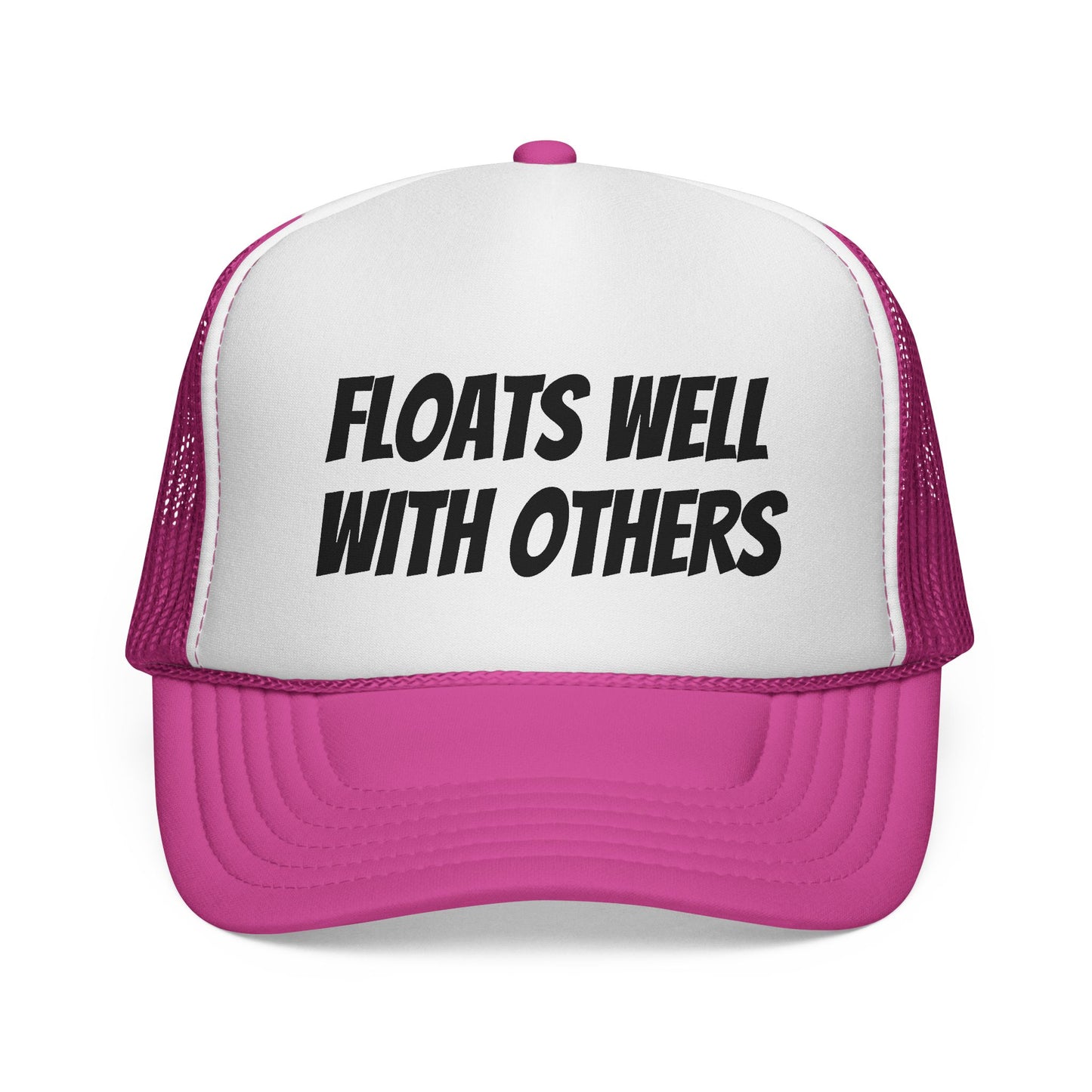 Floats Well With Others Trucker Cap | Funny Boating Hat, Lake Life Mesh Cap
