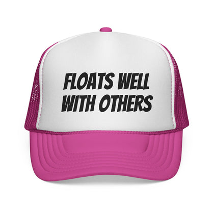 Floats Well With Others Trucker Cap | Funny Boating Hat, Lake Life Mesh Cap