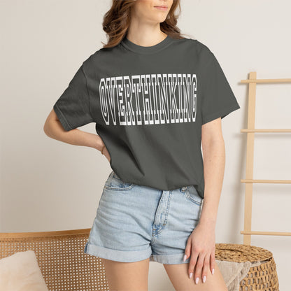 Overthinking Retro Outline Typography T-Shirt | Garment-Dyed Vintage Tee