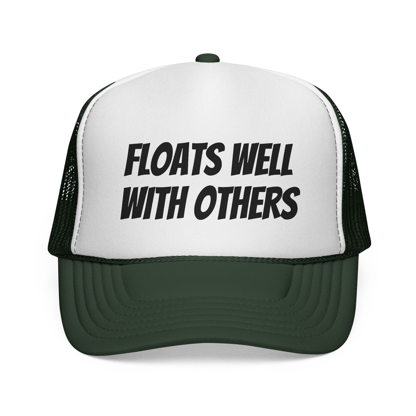 Floats Well With Others Trucker Cap | Funny Boating Hat, Lake Life Mesh Cap