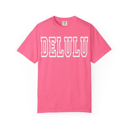 DELULU collegiate text T-Shirt | Womens T-shirt | Mens T-Shirt | Unisex Shirt | Gift