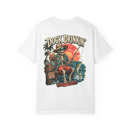 Dock Drinkin'  Tropical Skeleton Beach Graphic Tee