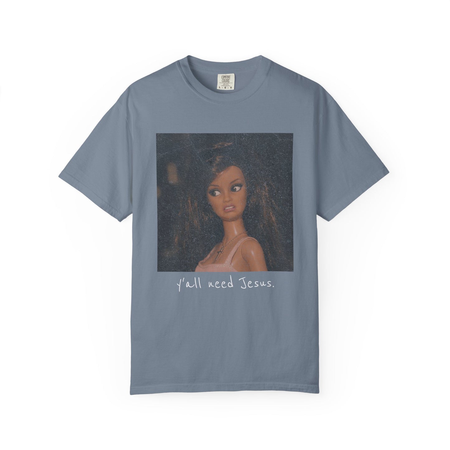 Barbi y'all need Jesus Vintage Portrait T-Shirt — Retro Painted Woman Graphic Tee
