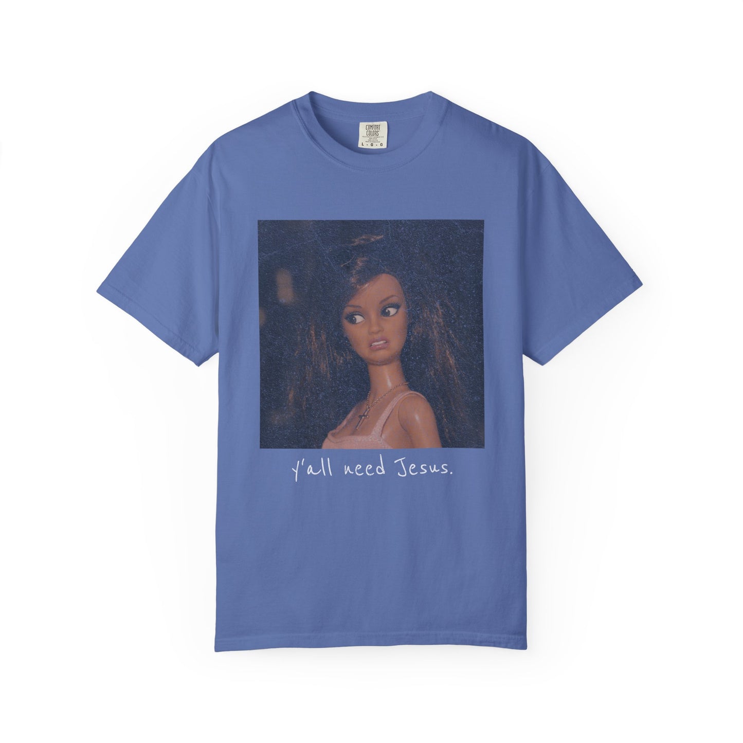 Barbi y'all need Jesus Vintage Portrait T-Shirt — Retro Painted Woman Graphic Tee