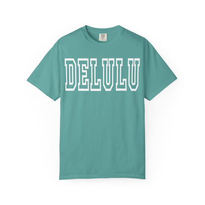 DELULU collegiate text T-Shirt | Womens T-shirt | Mens T-Shirt | Unisex Shirt | Gift
