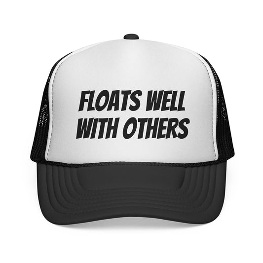 Floats Well With Others Trucker Cap | Funny Boating Hat, Lake Life Mesh Cap