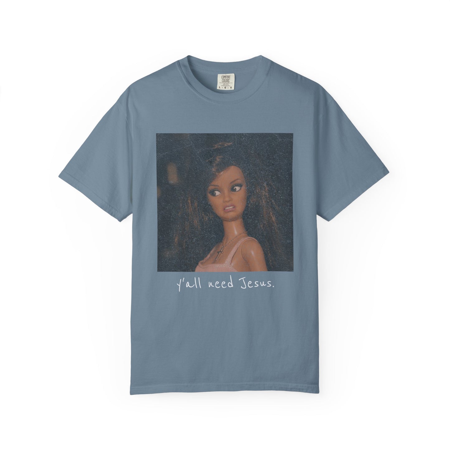 Barbi y'all need Jesus Vintage Portrait T-Shirt — Retro Painted Woman Graphic Tee
