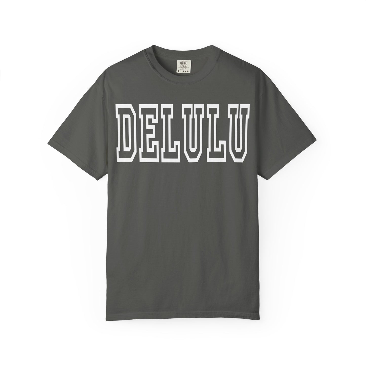 DELULU collegiate text T-Shirt | Womens T-shirt | Mens T-Shirt | Unisex Shirt | Gift