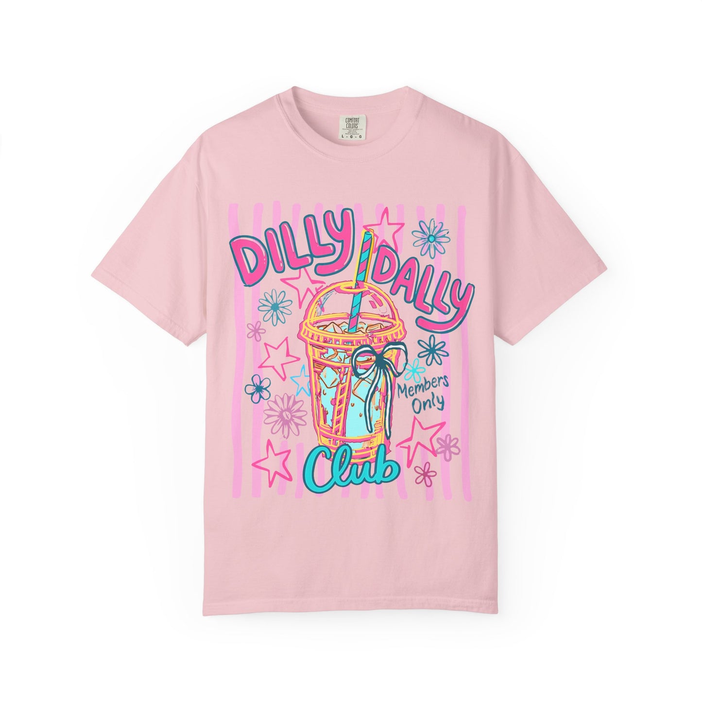 Dilly Dally Club T-Shirt — Retro Pink Pastel Drink Graphic Tee