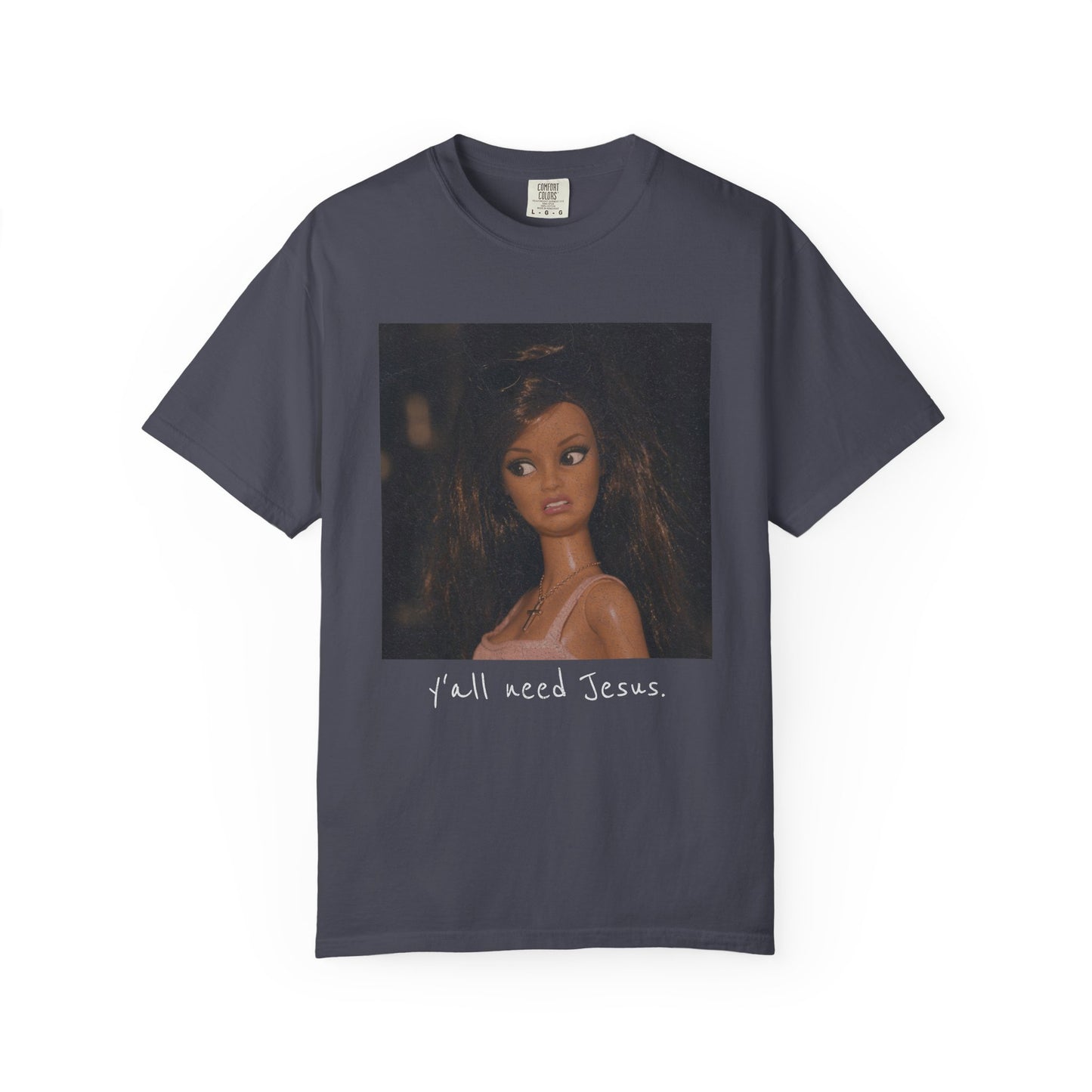 Barbi y'all need Jesus Vintage Portrait T-Shirt — Retro Painted Woman Graphic Tee