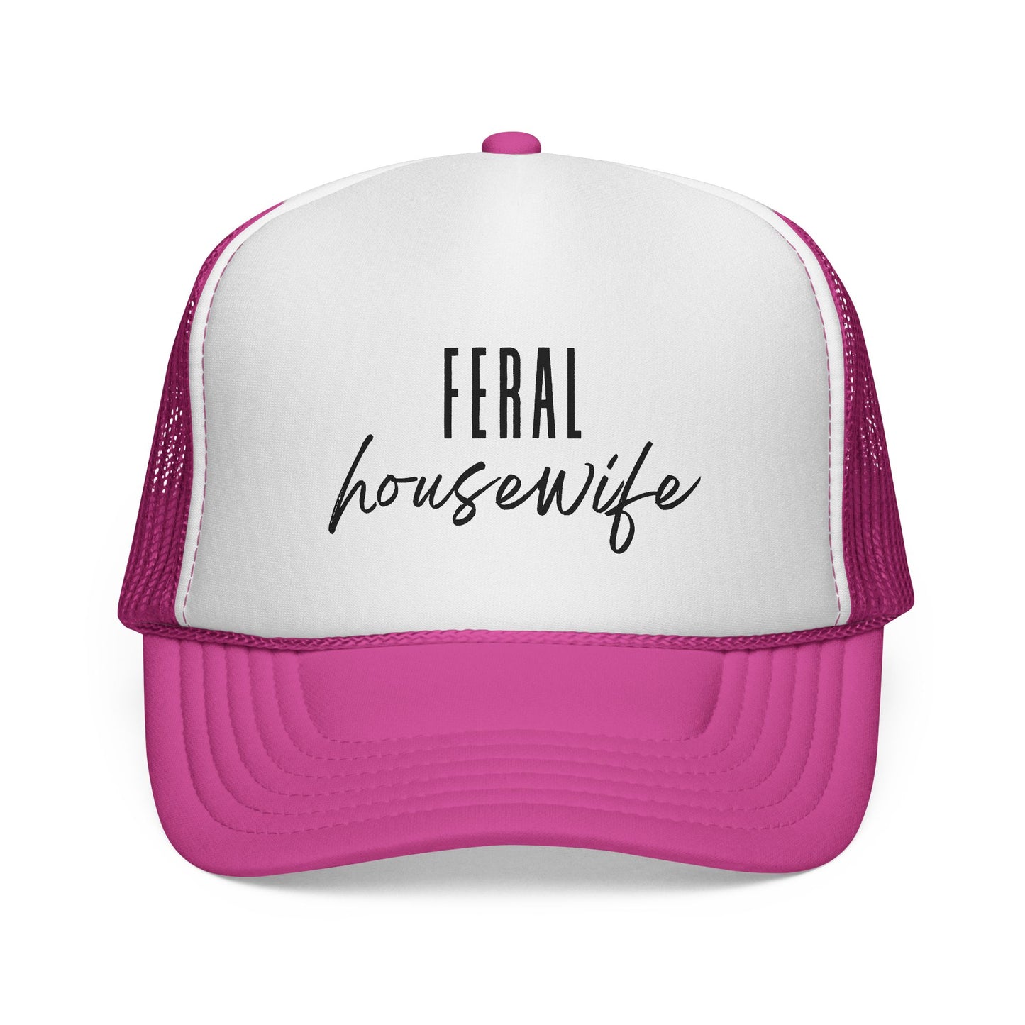 Feral housewife Trucker Cap | Pink mesh trucker hat