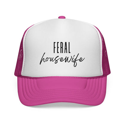 Feral housewife Trucker Cap | Pink mesh trucker hat
