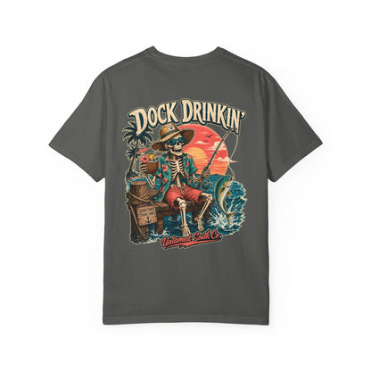 Dock Drinkin'  Tropical Skeleton Beach Graphic Tee