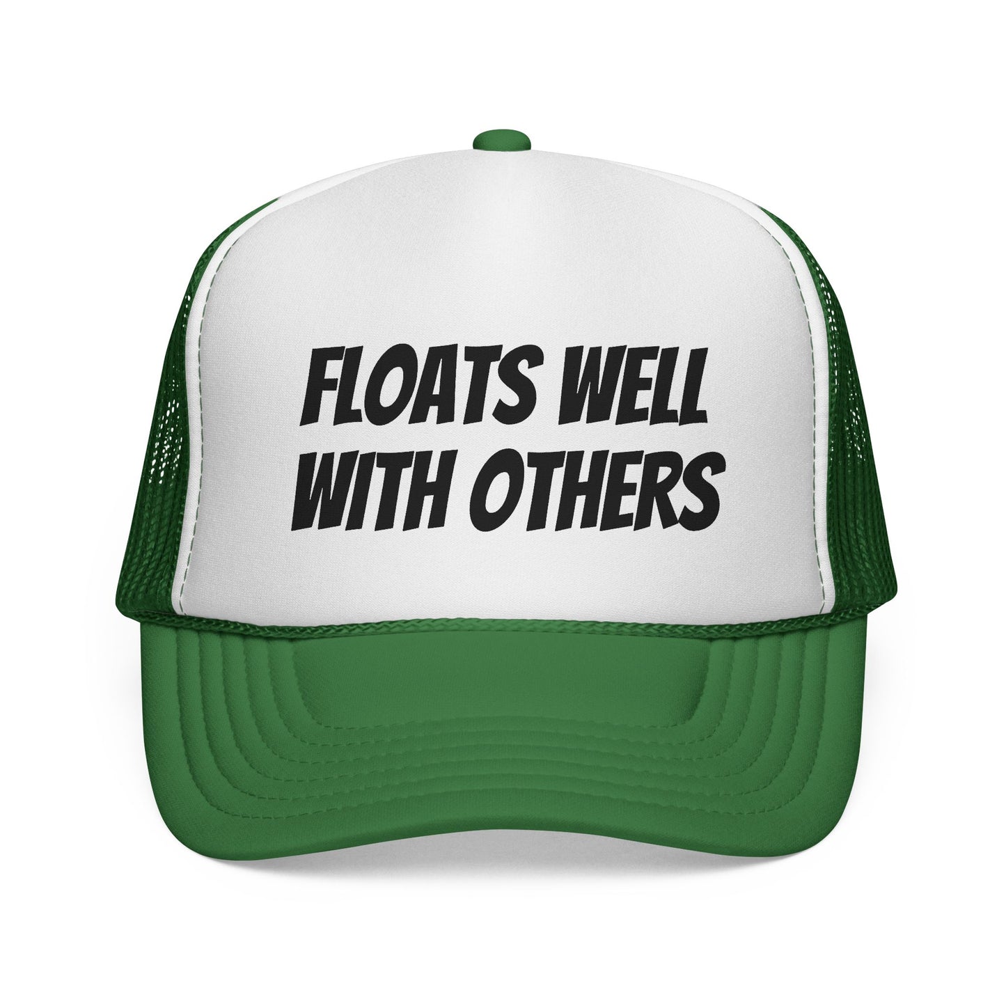 Floats Well With Others Trucker Cap | Funny Boating Hat, Lake Life Mesh Cap