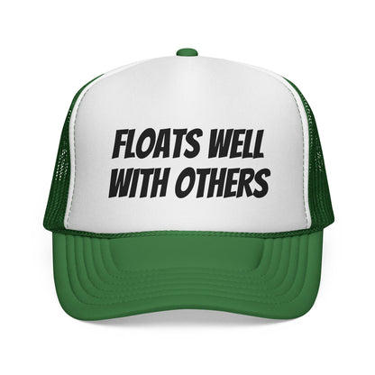 Floats Well With Others Trucker Cap | Funny Boating Hat, Lake Life Mesh Cap