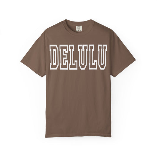 DELULU collegiate text T-Shirt | Womens T-shirt | Mens T-Shirt | Unisex Shirt | Gift