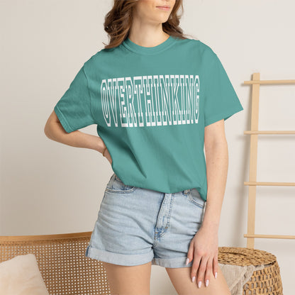Overthinking Retro Outline Typography T-Shirt | Garment-Dyed Vintage Tee
