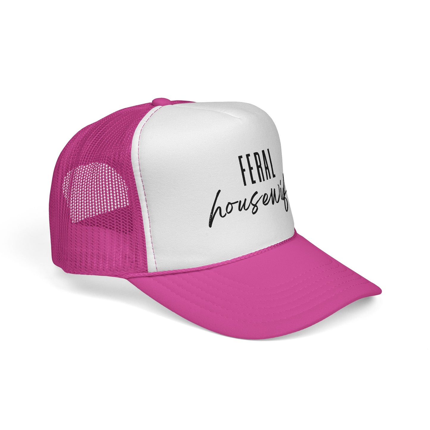 Feral housewife Trucker Cap | Pink mesh trucker hat