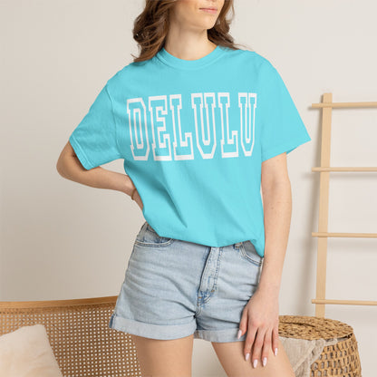 DELULU collegiate text T-Shirt | Womens T-shirt | Mens T-Shirt | Unisex Shirt | Gift