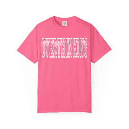 Overthinking Retro Outline Typography T-Shirt | Garment-Dyed Vintage Tee