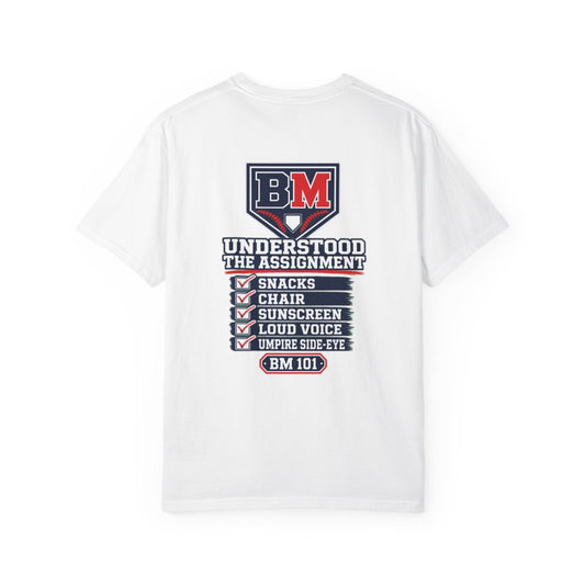 BM “Understood the Assignment” T‑Shirt — Baseball Coach Checklist Tee
