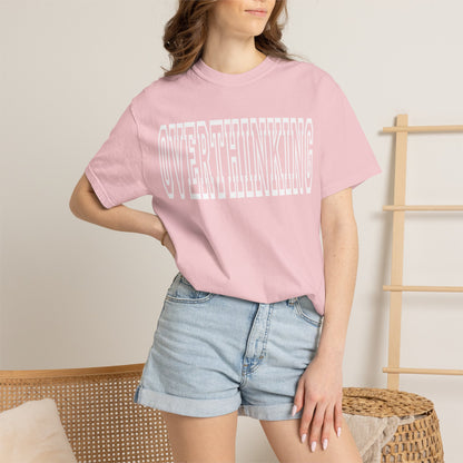 Overthinking Retro Outline Typography T-Shirt | Garment-Dyed Vintage Tee