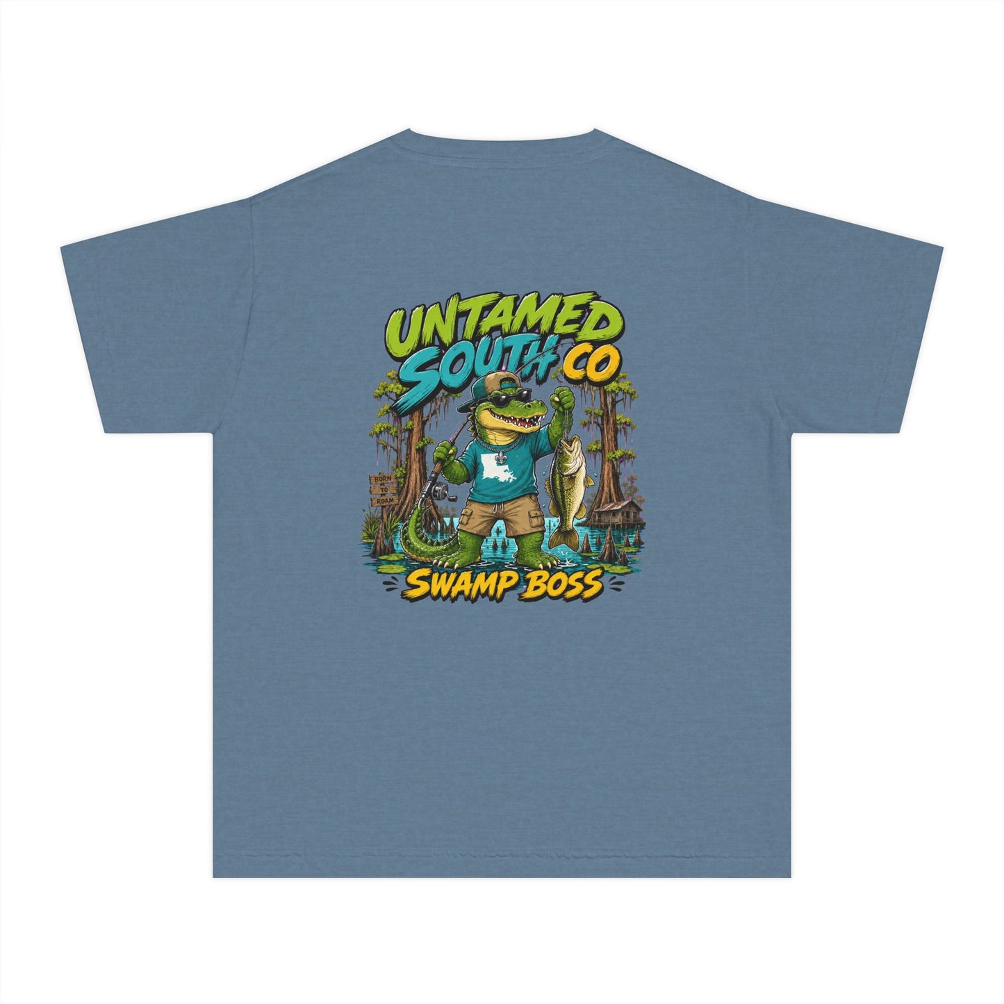 Untamed South Swamp Boss' Gator Graphic Shirt- Youth Tee