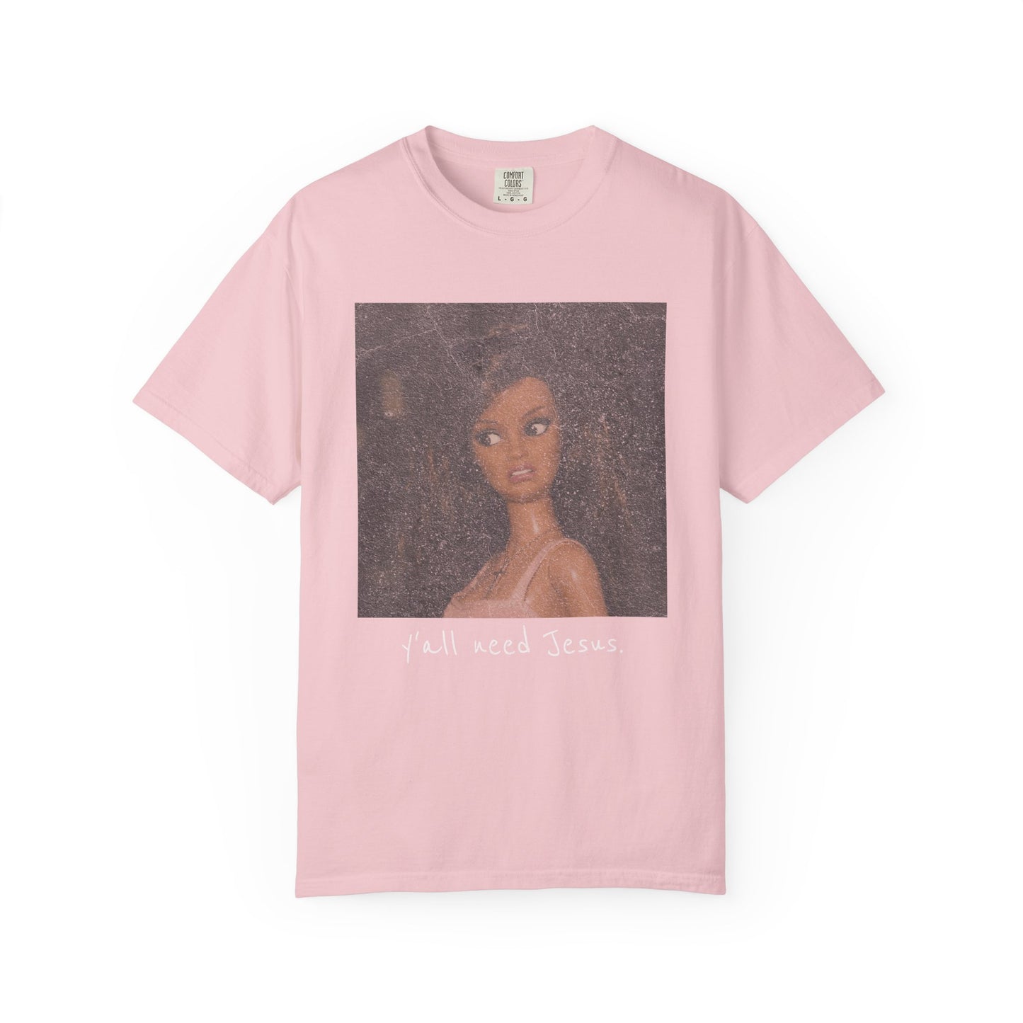 Barbi y'all need Jesus Vintage Portrait T-Shirt — Retro Painted Woman Graphic Tee