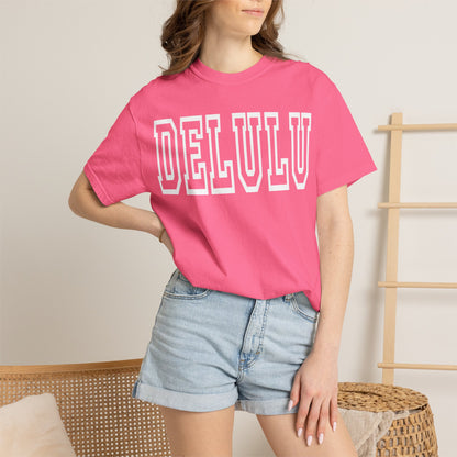 DELULU collegiate text T-Shirt | Womens T-shirt | Mens T-Shirt | Unisex Shirt | Gift