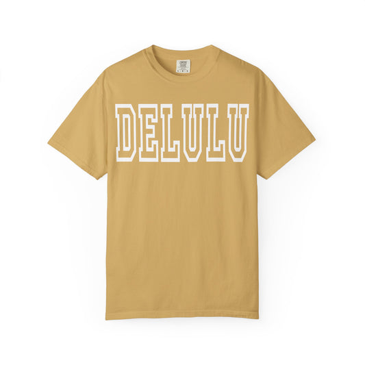 DELULU collegiate text T-Shirt | Womens T-shirt | Mens T-Shirt | Unisex Shirt | Gift