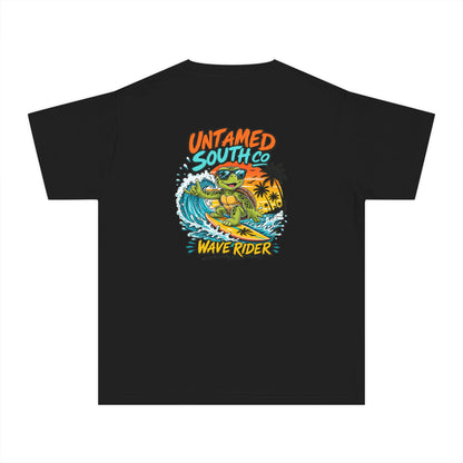 Youth Tee — "Untamed South Co. Wave Rider" Surf Turtle Graphic Kids T-Shirt
