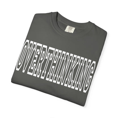 Overthinking Retro Outline Typography T-Shirt | Garment-Dyed Vintage Tee