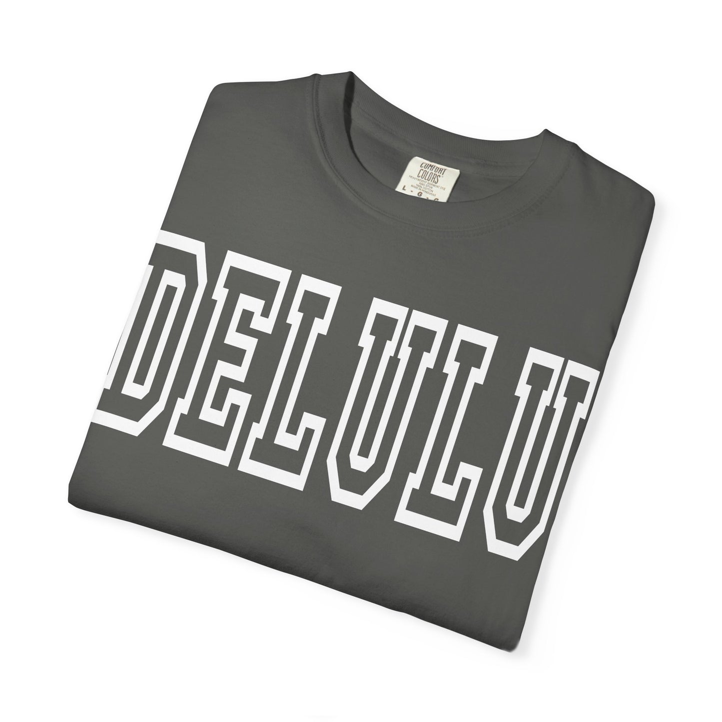 DELULU collegiate text T-Shirt | Womens T-shirt | Mens T-Shirt | Unisex Shirt | Gift