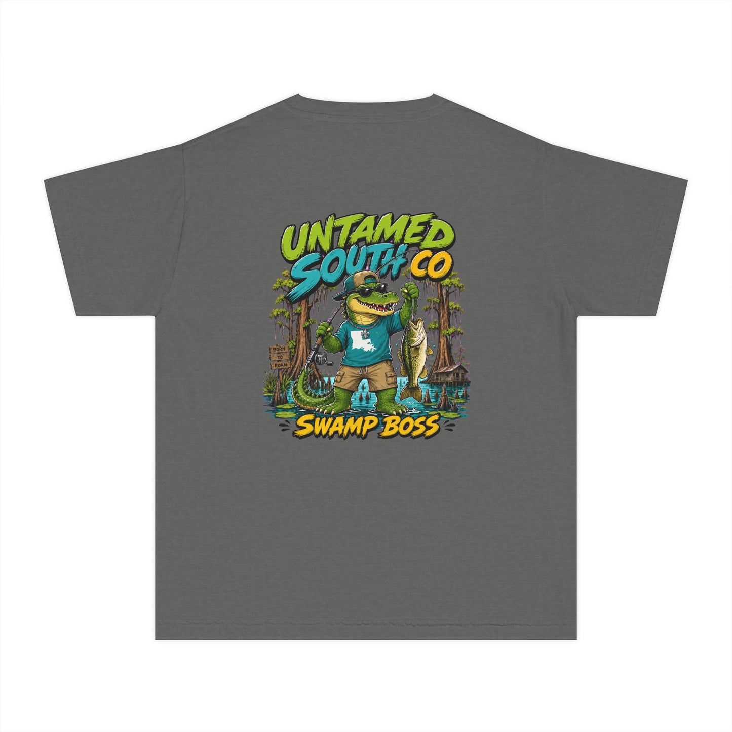 Untamed South Swamp Boss' Gator Graphic Shirt- Youth Tee