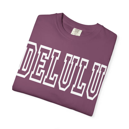 DELULU collegiate text T-Shirt | Womens T-shirt | Mens T-Shirt | Unisex Shirt | Gift