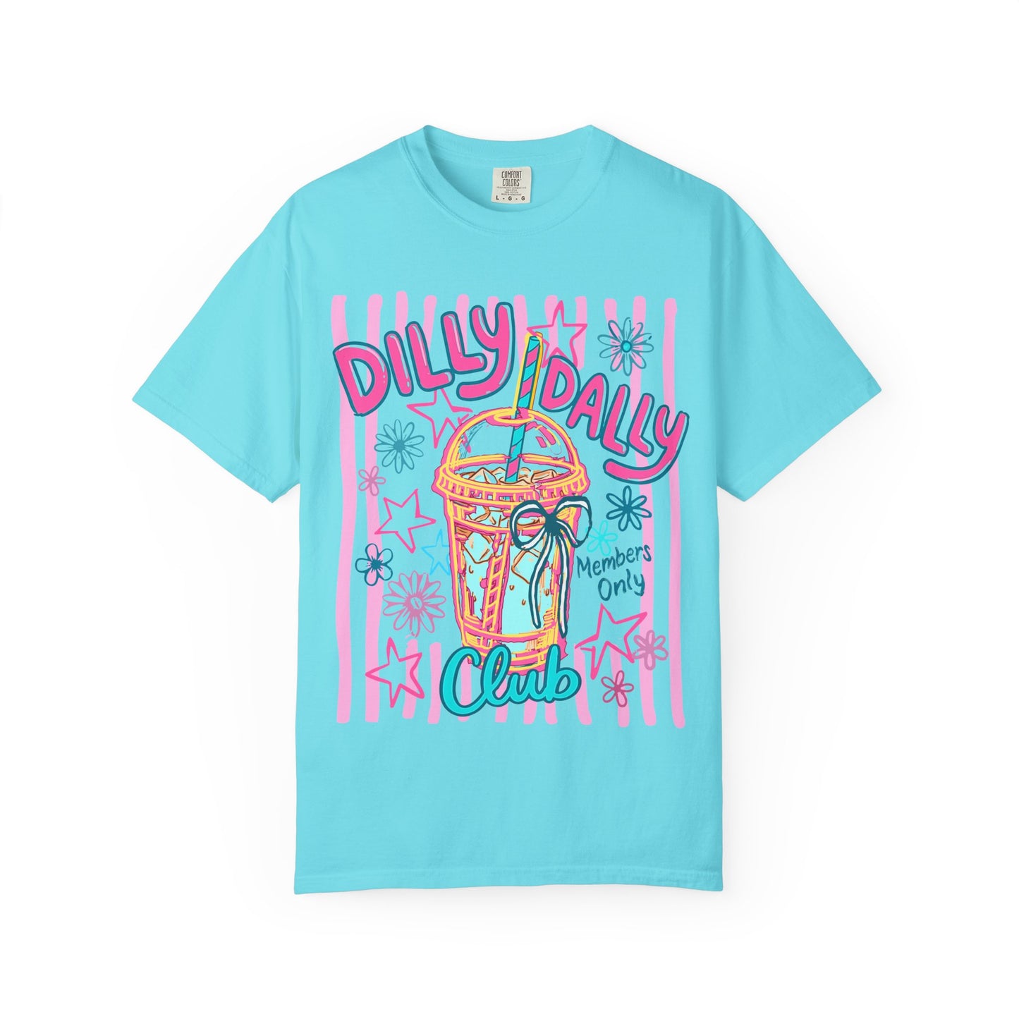 Dilly Dally Club T-Shirt — Retro Pink Pastel Drink Graphic Tee