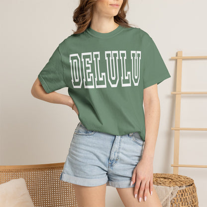 DELULU collegiate text T-Shirt | Womens T-shirt | Mens T-Shirt | Unisex Shirt | Gift