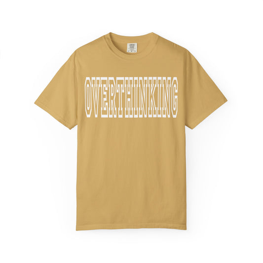 Overthinking Retro Outline Typography T-Shirt | Garment-Dyed Vintage Tee