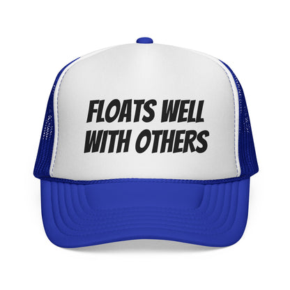 Floats Well With Others Trucker Cap | Funny Boating Hat, Lake Life Mesh Cap