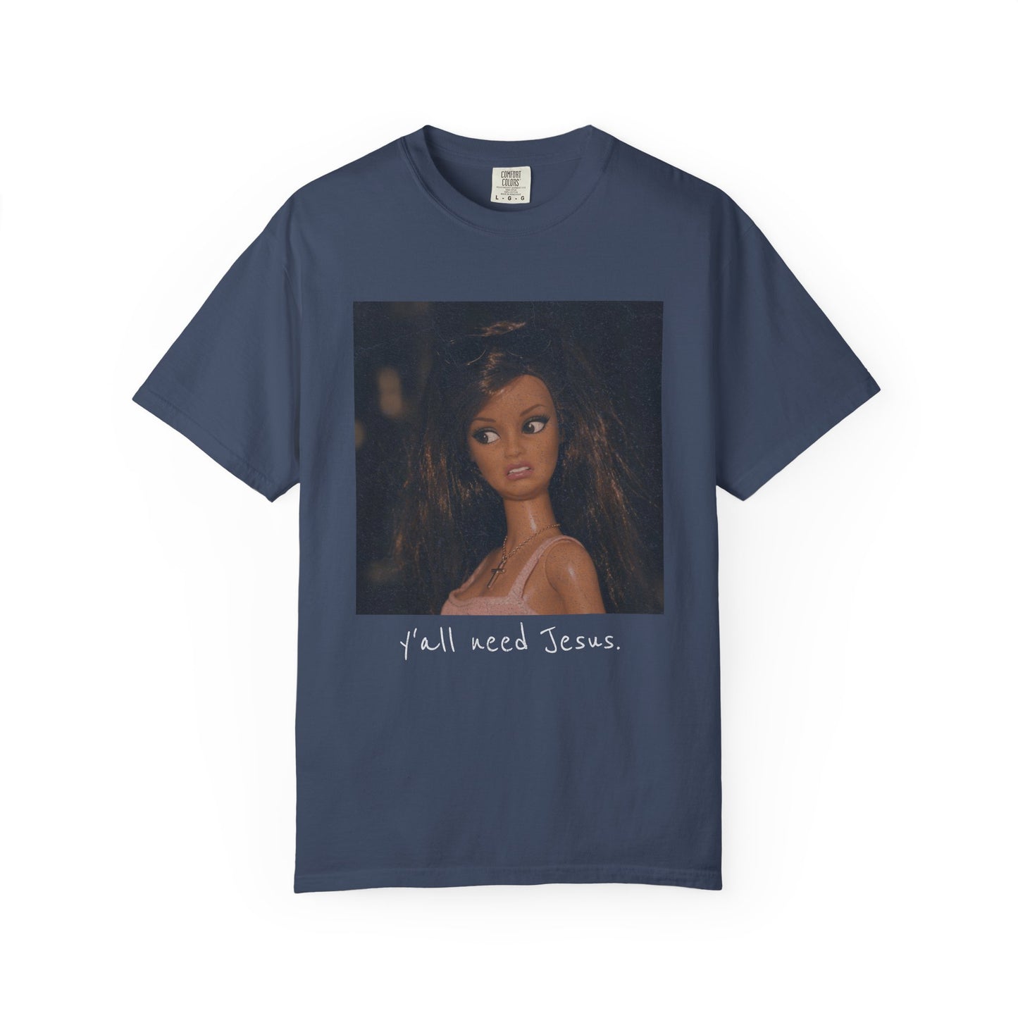 Barbi y'all need Jesus Vintage Portrait T-Shirt — Retro Painted Woman Graphic Tee