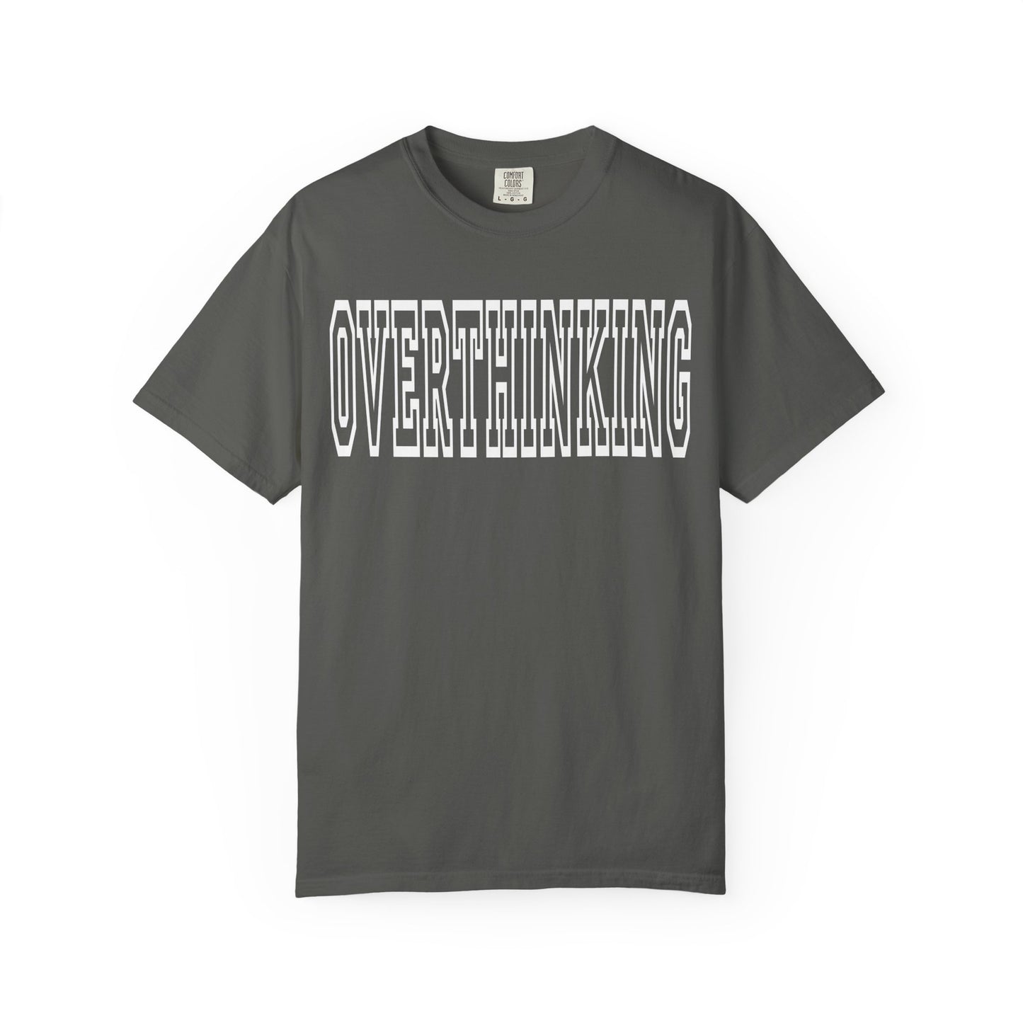 Overthinking Retro Outline Typography T-Shirt | Garment-Dyed Vintage Tee