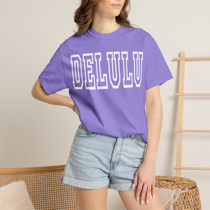 DELULU collegiate text T-Shirt | Womens T-shirt | Mens T-Shirt | Unisex Shirt | Gift