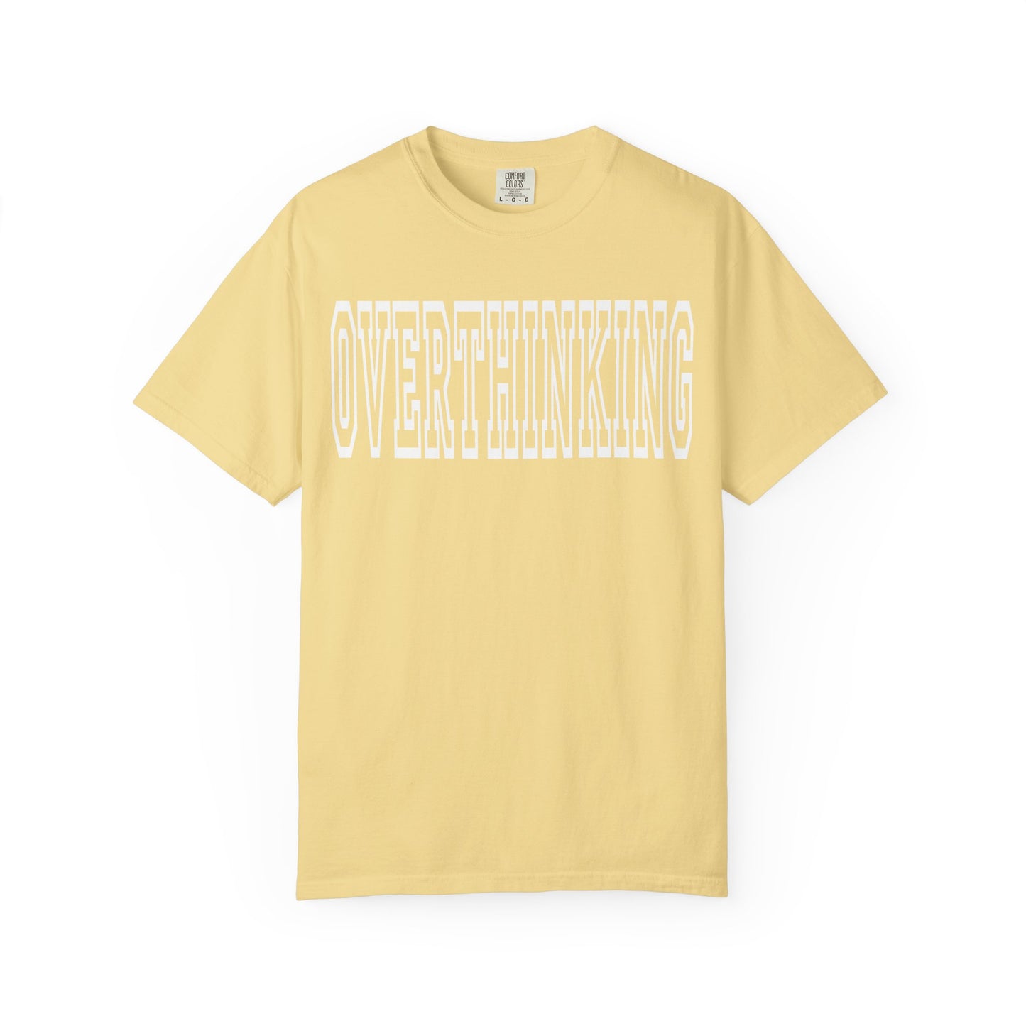 Overthinking Retro Outline Typography T-Shirt | Garment-Dyed Vintage Tee
