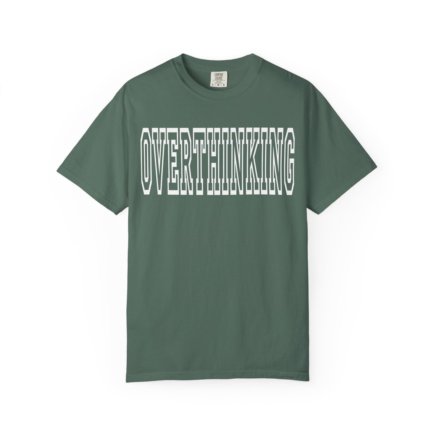 Overthinking Retro Outline Typography T-Shirt | Garment-Dyed Vintage Tee