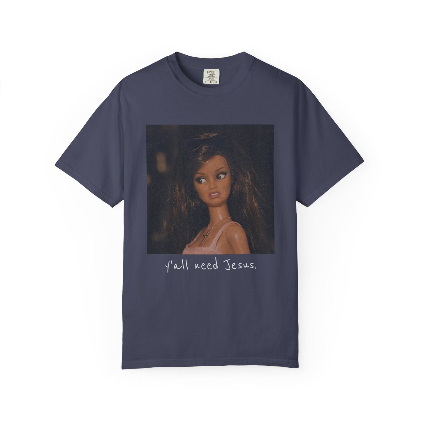 Barbi y'all need Jesus Vintage Portrait T-Shirt — Retro Painted Woman Graphic Tee